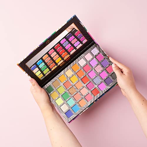 W7 Mardi Gras Pressed Pigment Palette – 40 High Impact Party Colors – Perfect Bold Makeup & Long Lasting