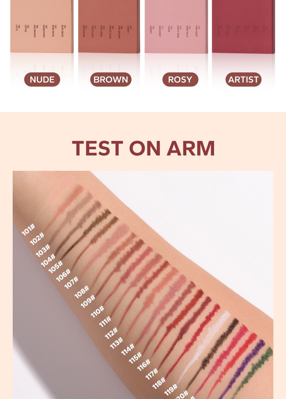 Beauty Glazed Double Head Lip Liner Set