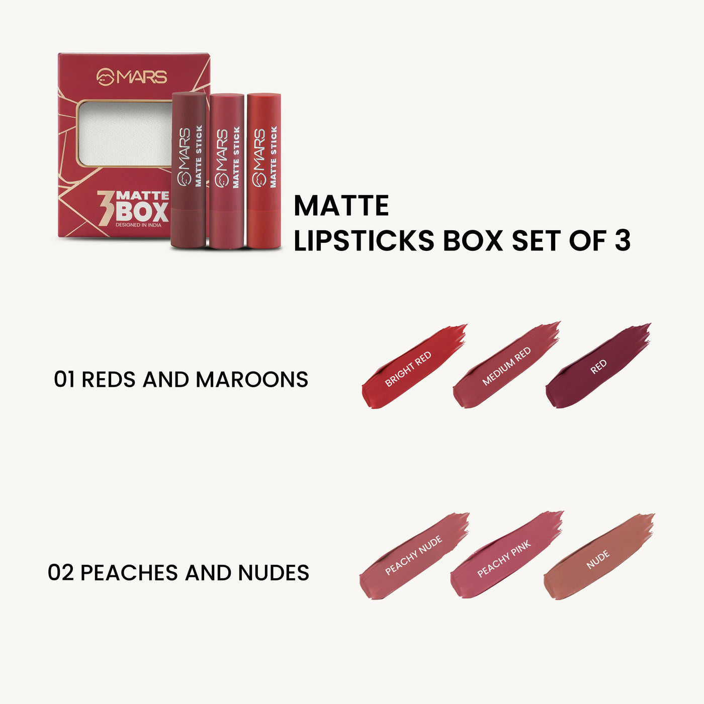 Matte Lipsticks Box | Set of 3