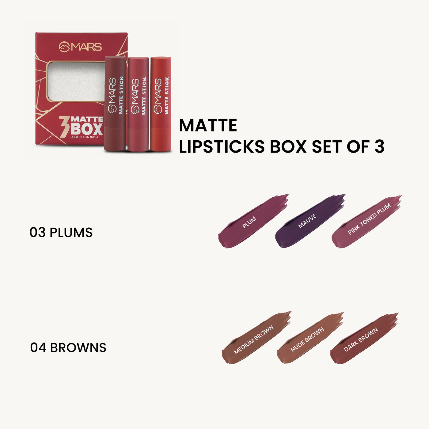 Matte Lipsticks Box | Set of 3