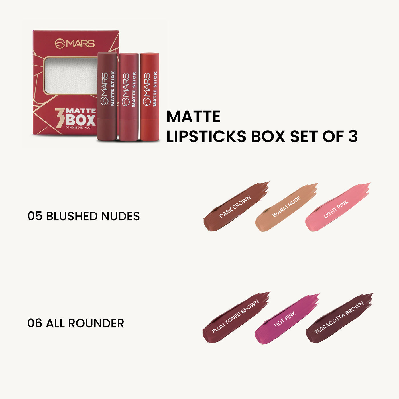 Matte Lipsticks Box | Set of 3