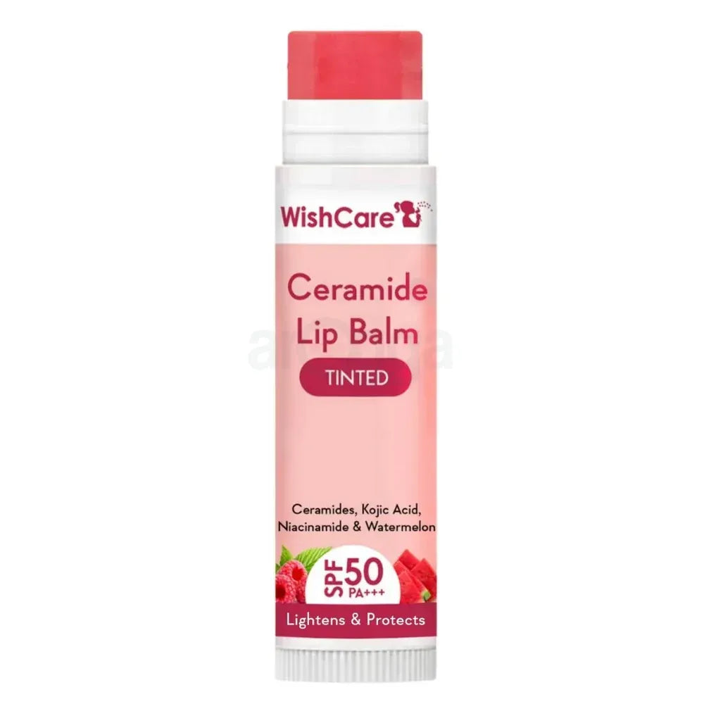 WishCare Tinted & Untinted Ceramide Lip Balm for Dark Lips with SPF 50 & Kojic Acid (5gm + 5gm),Assorted