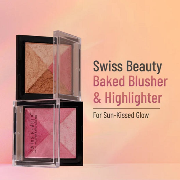 Swiss Beauty Baked Blusher & Highlighter Palette