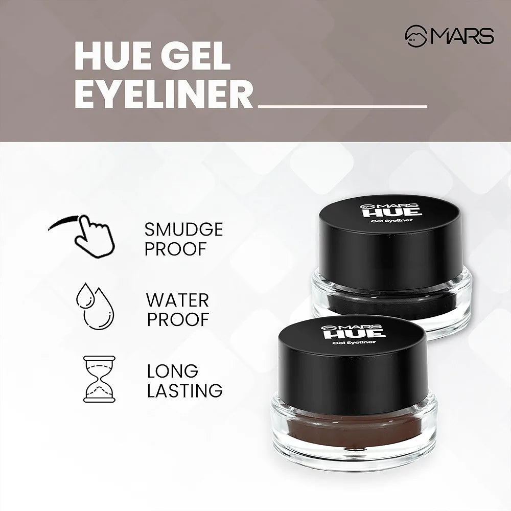 2-In-1 Hue Gel Eyeliner (Black & Brown) , (Black & Blue)