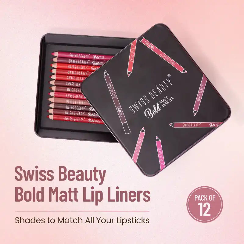 Swiss Beauty 12 pics bold matte lipliner set