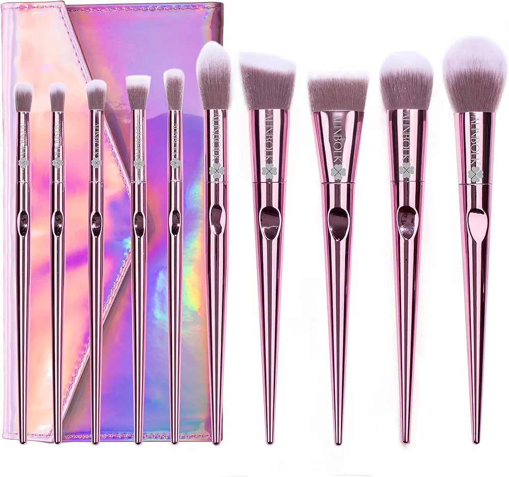 Maange 10 pcs Makeup Brush Set Pink