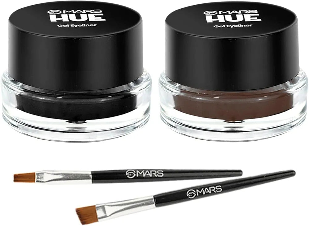 2-In-1 Hue Gel Eyeliner (Black & Brown) , (Black & Blue)
