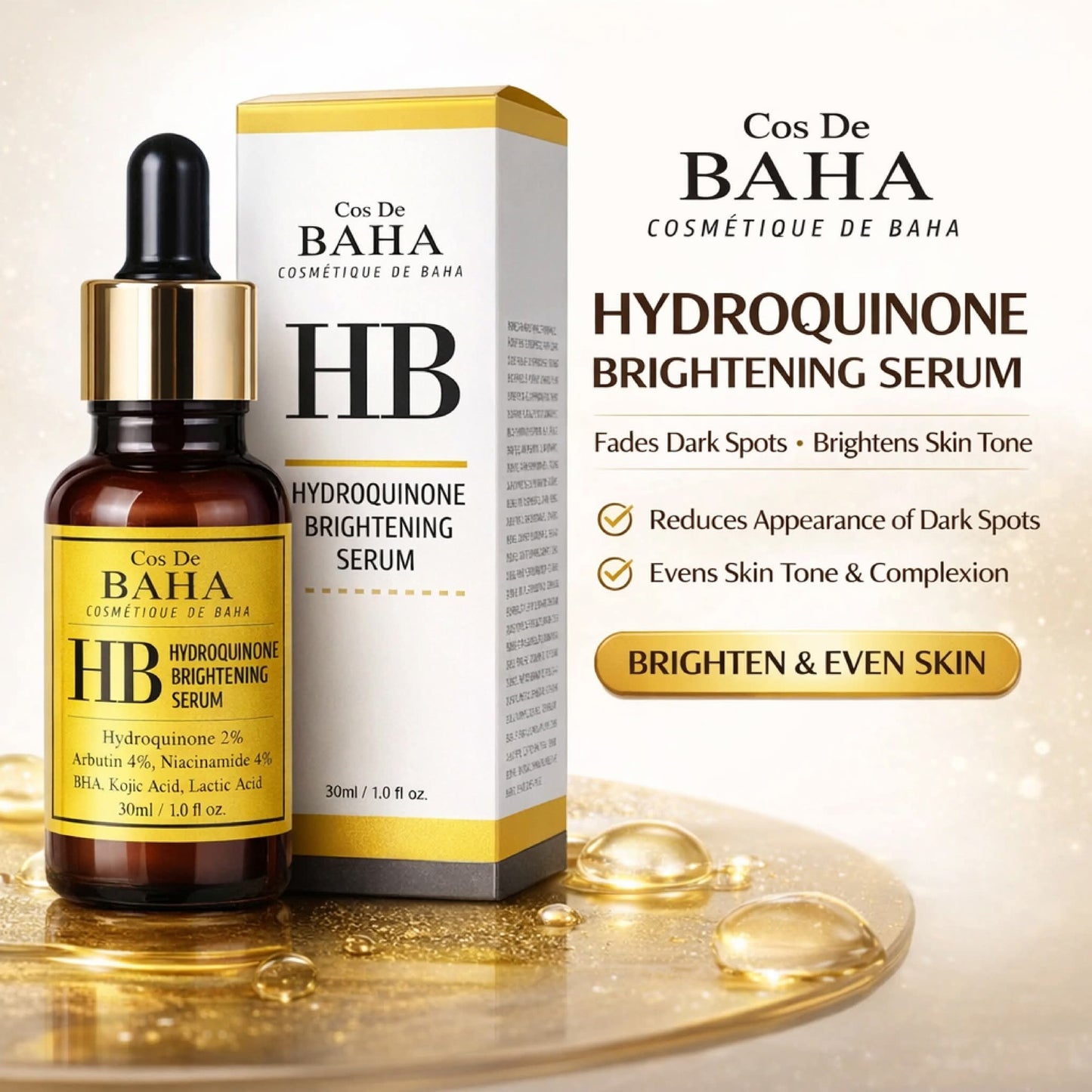 Cos De Baha HB 2% Hydroquinone Brightening Serum 30ml
