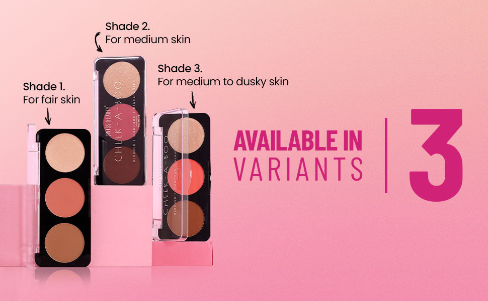 Swiss Beauty Cheek- A- Boo Face Palette With Blusher, Contour And Highlighter | Highly Pigmented And Easy To Blend Shades |