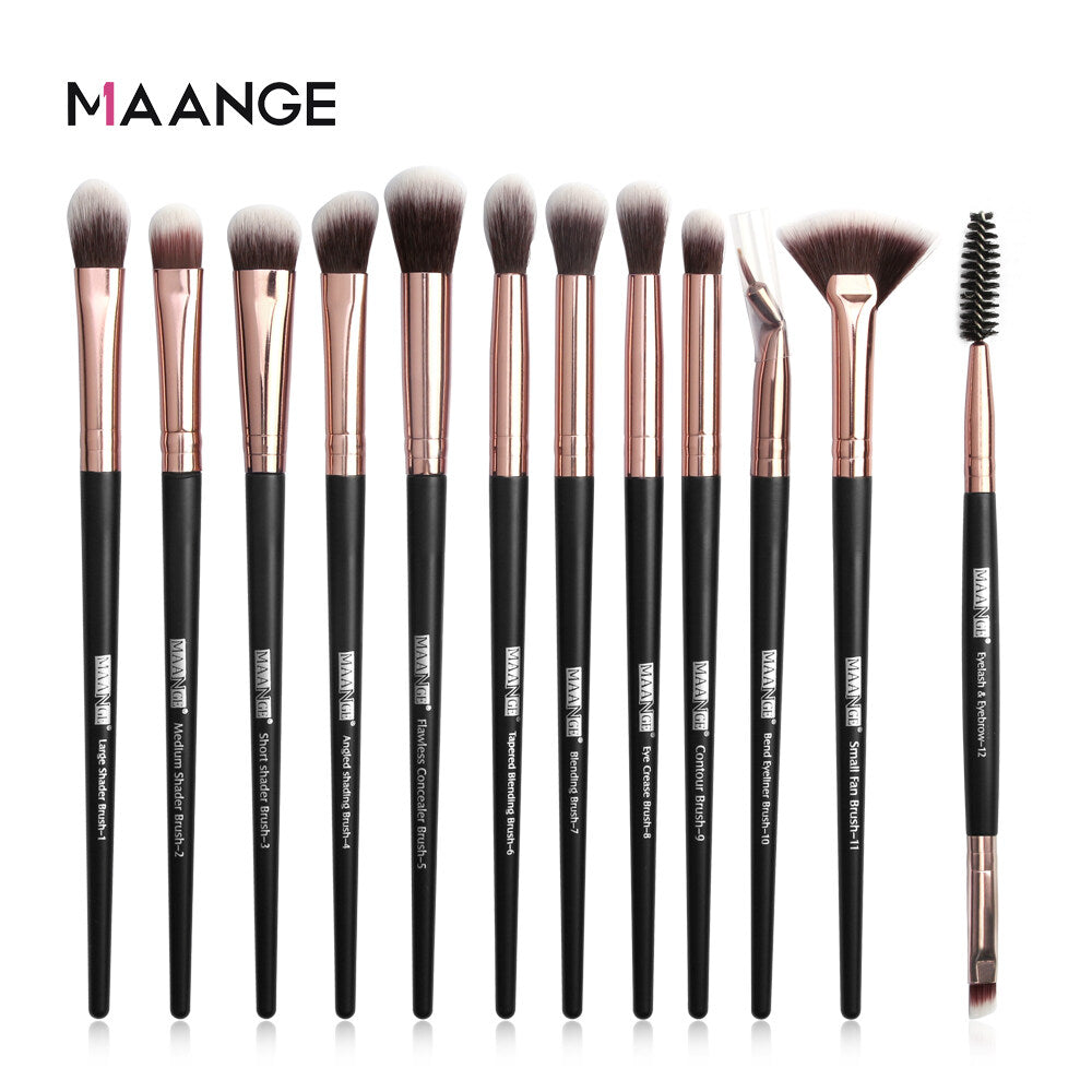 Maange 12 Piece Professional Eye Makeup Brush Set